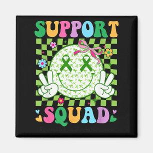 Support Squad Mental Health Smile Face Green Magnet