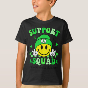 Support Squad Mental Health Smile Face Green T-Shirt