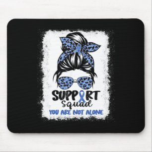 Support Squad Messy Bun Blue Warrior Alopecia Awar Mouse Pad