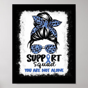Support Squad Messy Bun Blue Warrior Ataxia Awaren Poster