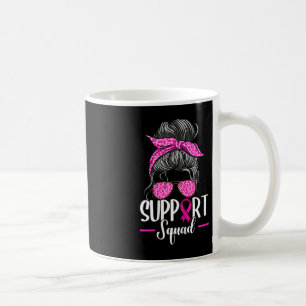 Support Squad Messy Bun Breast Cancer Awareness Coffee Mug