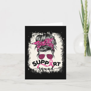 Support Squad Messy Bun Breast Cancer Awareness Pi Card