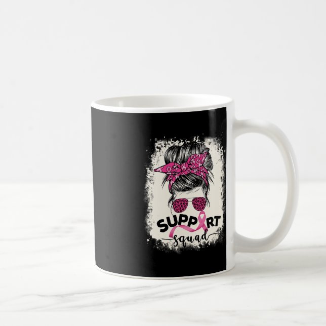 Support Squad Messy Bun Breast Cancer Awareness Pi Coffee Mug (Right)