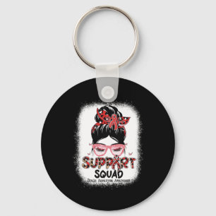 Support Squad Messy Bun Butterfly Brain Aneurysm A Key Ring