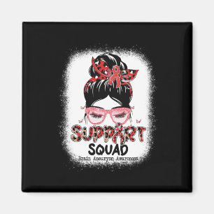 Support Squad Messy Bun Butterfly Brain Aneurysm A Magnet