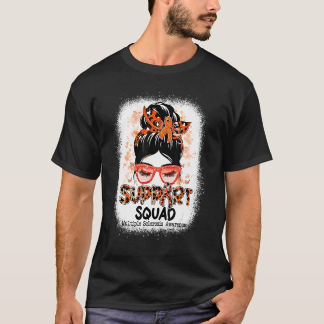 Support Squad Messy Bun Butterfly Multiple Scleros T-Shirt (Front)