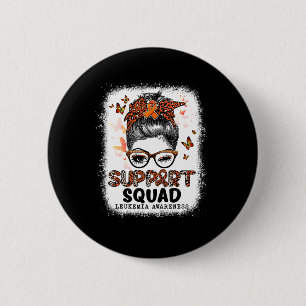 Support Squad Messy Bun Butterfly Orange Ribbon Le 6 Cm Round Badge