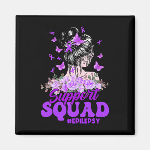Support Squad Messy Bun Butterfly Purple Ribbon Ep Magnet