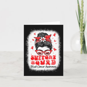 Support Squad Messy Bun Butterfly Red Ribbon Blood Card