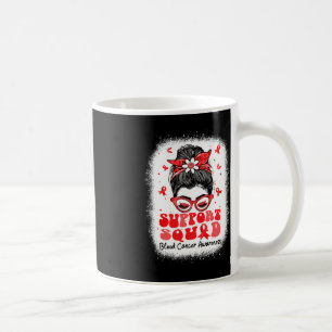 Support Squad Messy Bun Butterfly Red Ribbon Blood Coffee Mug