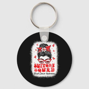 Support Squad Messy Bun Butterfly Red Ribbon Blood Key Ring