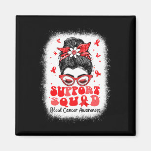 Support Squad Messy Bun Butterfly Red Ribbon Blood Magnet