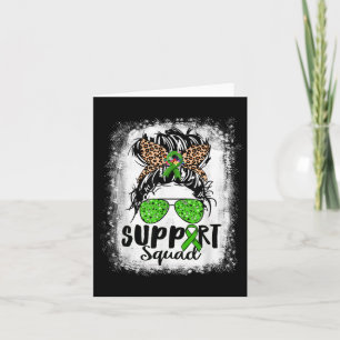 Support Squad Messy Bun Green Ribbon Mental Health Card