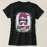 Support Squad Messy Bun Pink Warrior Breast Cancer