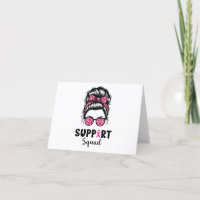 Support Squad Messy Bun Pink Warrior Breast Cancer