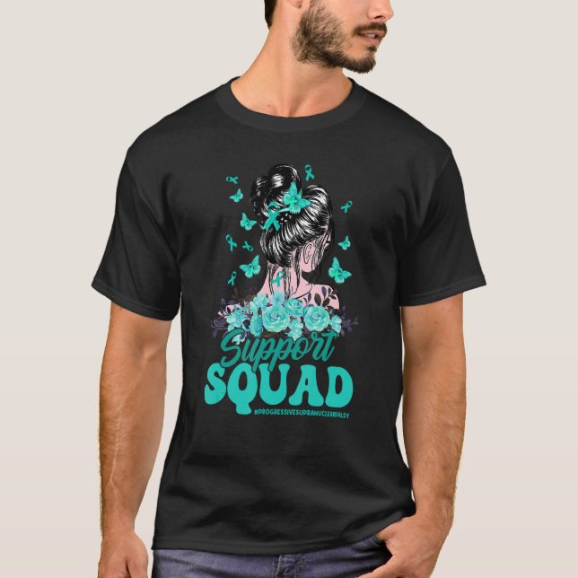 Support Squad Messy Bun Progressive Supranuclear P T-Shirt (Front)