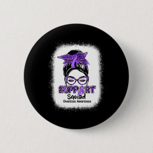 Support Squad Messy Bun Purple Ribbon Overdose Awa 6 Cm Round Badge