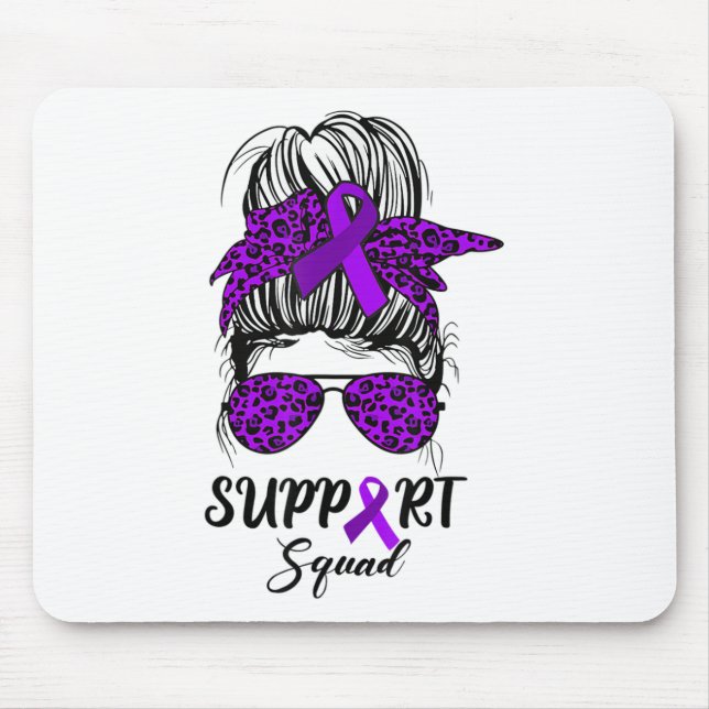Support Squad Messy Bun Purple Warrior Heimerheime Mouse Pad (Front)