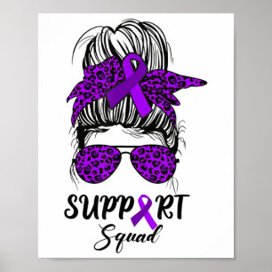 Support Squad Messy Bun Purple Warrior Heimerheime Poster