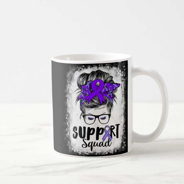 Support Squad Messy Bun Purple Warriorr Epilepsy A Coffee Mug (Right)