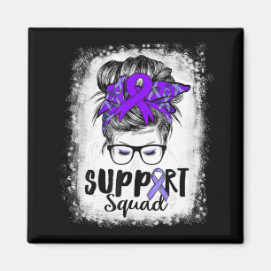 Support Squad Messy Bun Purple Warriorr Epilepsy A Magnet