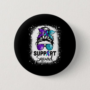 Support Squad Messy Bun Suicide Prevention Awarene 6 Cm Round Badge
