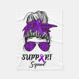 Support Squad Messy Bun Warrior Heimerheimer Aware Fleece Blanket