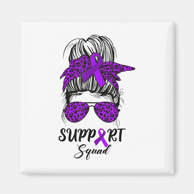 Support Squad Messy Bun Warrior Heimerheimer Aware Magnet (Front)