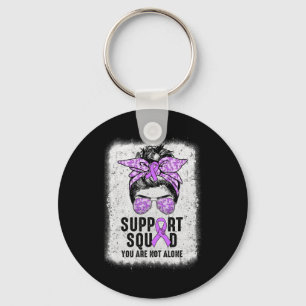 Support Squad Messy Bun Warrior Purple Epilepsy Aw Key Ring