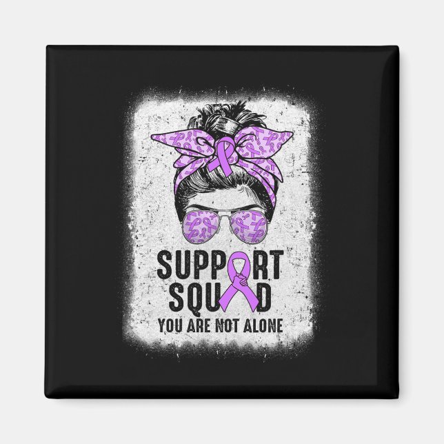 Support Squad Messy Bun Warrior Purple Epilepsy Aw Magnet (Front)