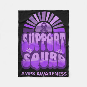Support Squad Mps Awareness Retro Groovy Team  Fleece Blanket