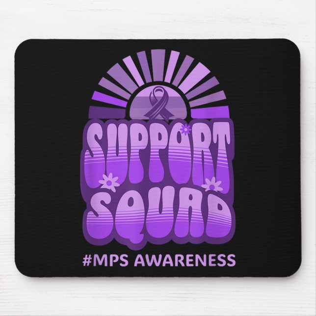 Support Squad Mps Awareness Retro Groovy Team  Mouse Pad (Front)