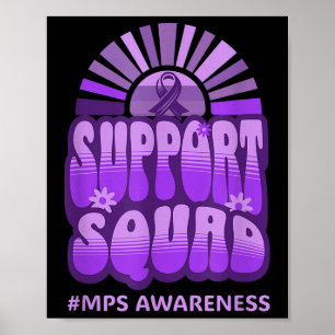 Support Squad Mps Awareness Retro Groovy Team  Poster