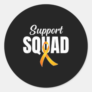 Support Squad Ms Multiple Sclerosis Awareness Oran Classic Round Sticker