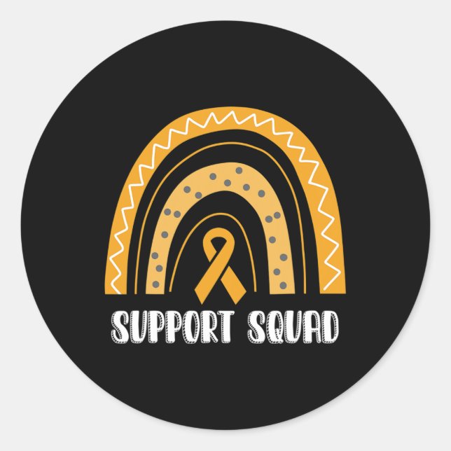 Support Squad Orange Rainbow Ribbon Rsd Crps Aware Classic Round Sticker (Front)