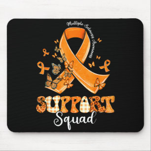 Support Squad Orange Ribbon Butterfly Ms Awareness Mouse Pad