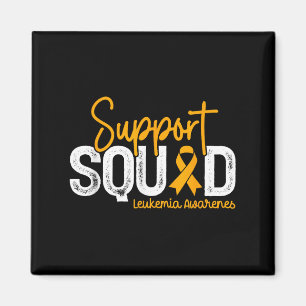 Support Squad Orange Ribbon Cancer Leukaemia Aware Magnet