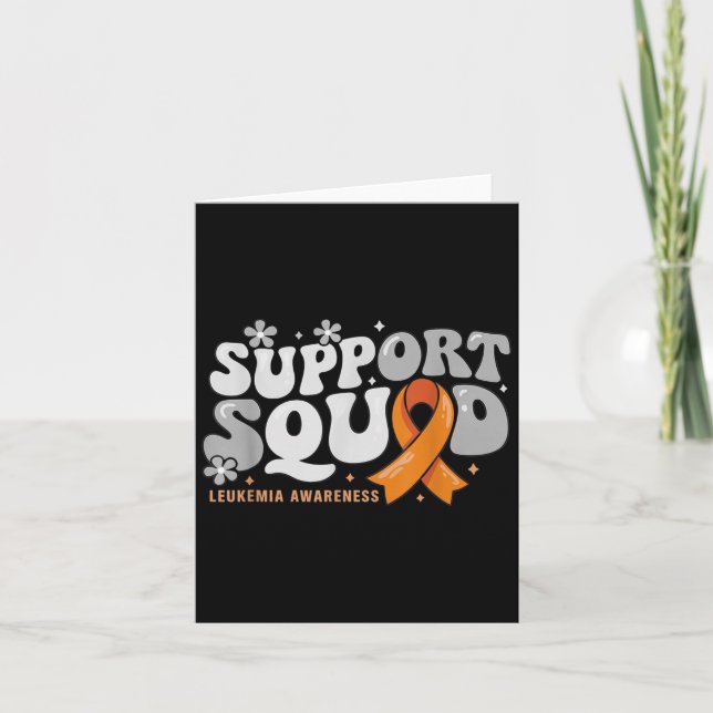 Support Squad Orange Ribbon Leukaemia Awareness Wa Card (Front)