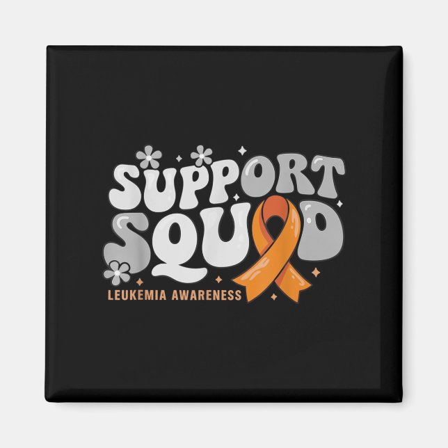 Support Squad Orange Ribbon Leukaemia Awareness Wa Magnet (Front)