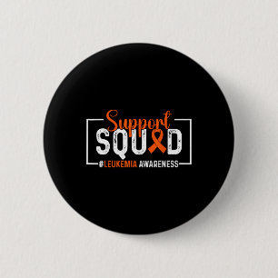 Support Squad Orange Ribbon Leukaemia Blood Cancer 6 Cm Round Badge