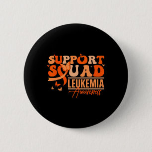 Support Squad Orange Ribbon Leukaemia Blood Cancer 6 Cm Round Badge