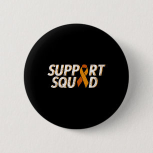 Support Squad Orange Ribbon Leukaemia Blood Cancer 6 Cm Round Badge
