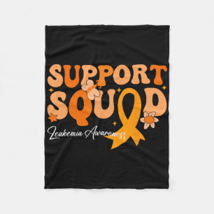 Support Squad Orange Ribbon Leukaemia Blood Cancer Fleece Blanket