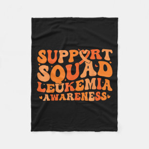 Support Squad Orange Ribbon Leukaemia Blood Cancer Fleece Blanket