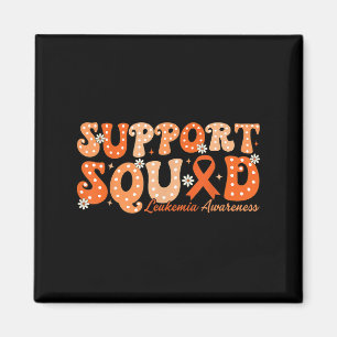 Support Squad Orange Ribbon Leukaemia Blood Cancer Magnet