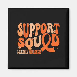 Support Squad Orange Ribbon Leukaemia Blood Cancer Magnet