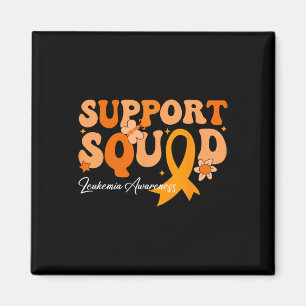 Support Squad Orange Ribbon Leukaemia Blood Cancer Magnet