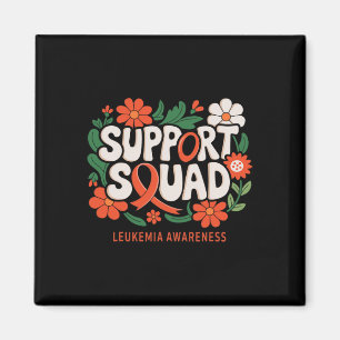 Support Squad Orange Ribbon Leukaemia Blood Cancer Magnet
