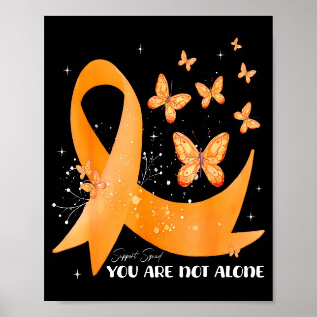 Support Squad Orange Ribbon Multiple Sclerosis Awa Poster (Front)