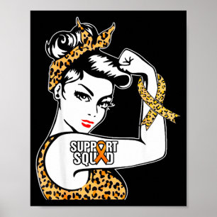Support Squad Orange Ribbon Multiple Sclerosis Awa Poster